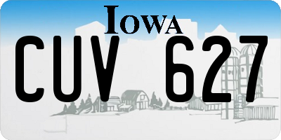 IA license plate CUV627