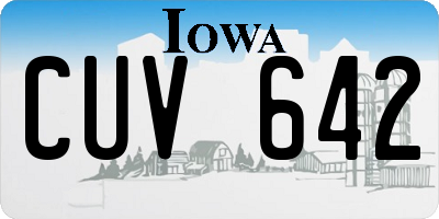 IA license plate CUV642