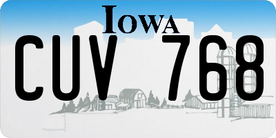 IA license plate CUV768