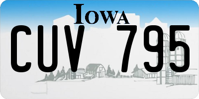 IA license plate CUV795
