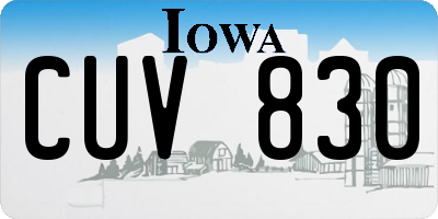 IA license plate CUV830