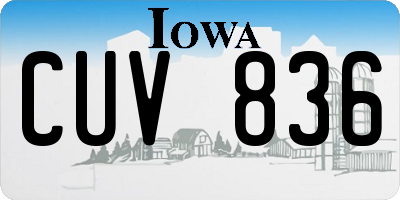 IA license plate CUV836