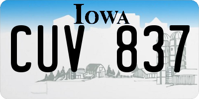 IA license plate CUV837