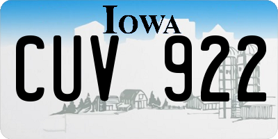 IA license plate CUV922