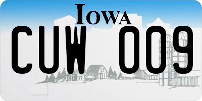 IA license plate CUW009