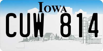 IA license plate CUW814