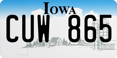 IA license plate CUW865