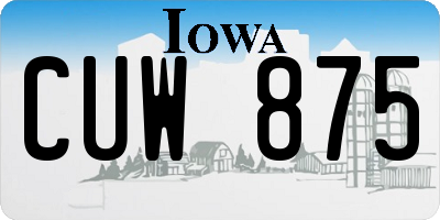 IA license plate CUW875