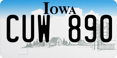 IA license plate CUW890