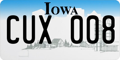 IA license plate CUX008