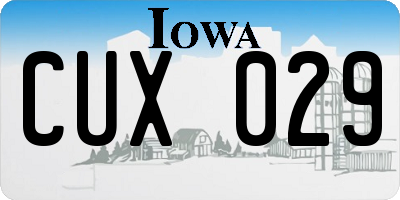 IA license plate CUX029