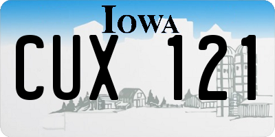 IA license plate CUX121