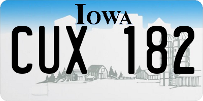 IA license plate CUX182