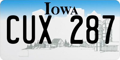 IA license plate CUX287