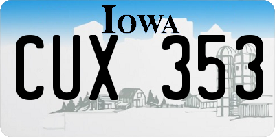 IA license plate CUX353