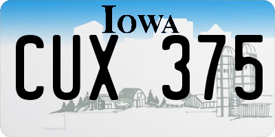 IA license plate CUX375