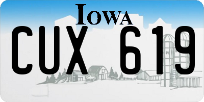 IA license plate CUX619