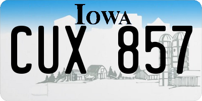 IA license plate CUX857