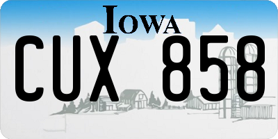 IA license plate CUX858