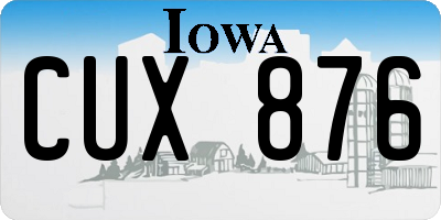IA license plate CUX876