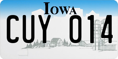 IA license plate CUY014