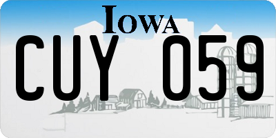 IA license plate CUY059