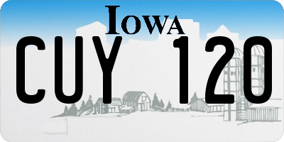 IA license plate CUY120