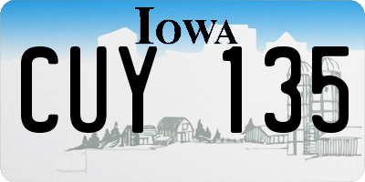 IA license plate CUY135