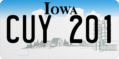 IA license plate CUY201