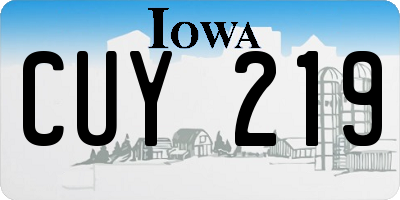 IA license plate CUY219