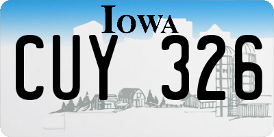 IA license plate CUY326