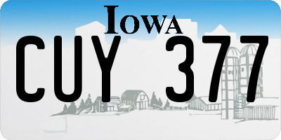 IA license plate CUY377