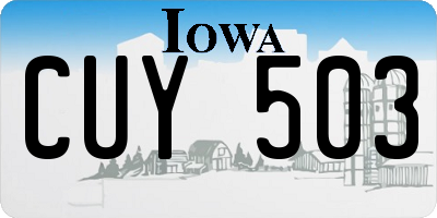 IA license plate CUY503
