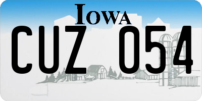 IA license plate CUZ054