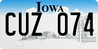 IA license plate CUZ074