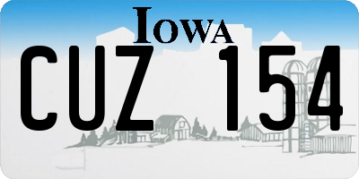 IA license plate CUZ154