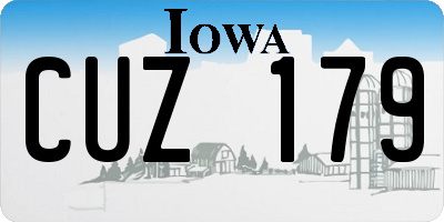 IA license plate CUZ179
