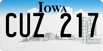 IA license plate CUZ217