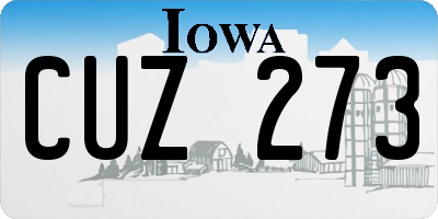 IA license plate CUZ273