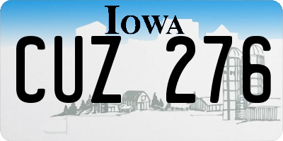 IA license plate CUZ276