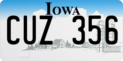IA license plate CUZ356