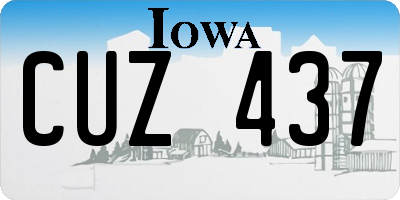 IA license plate CUZ437