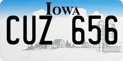 IA license plate CUZ656