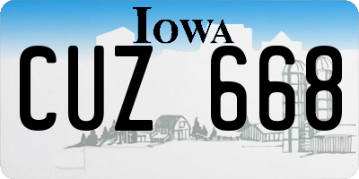 IA license plate CUZ668