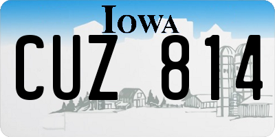 IA license plate CUZ814
