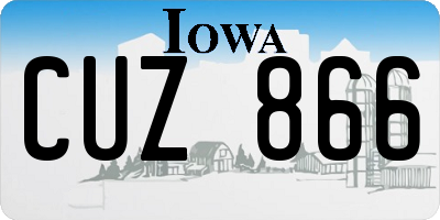 IA license plate CUZ866
