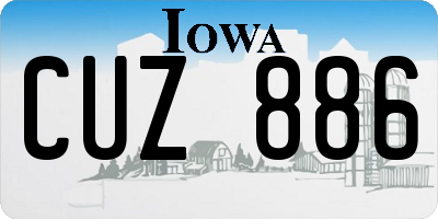 IA license plate CUZ886