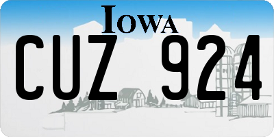 IA license plate CUZ924