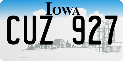 IA license plate CUZ927