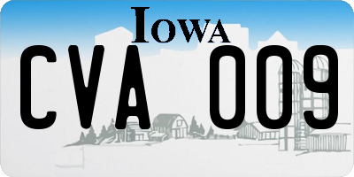 IA license plate CVA009